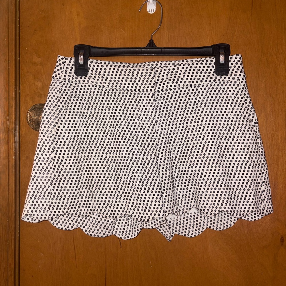 Polka Dot Scalloped Hem Short